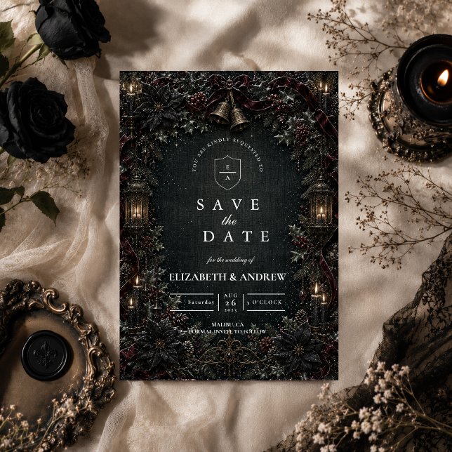 Gothic Gotische Winterhochzeit Save The Date (Von Creator hochgeladen)