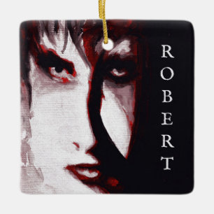 Gothic Gott Post Punk Goth Musik Mann Porträt Kuns Keramikornament