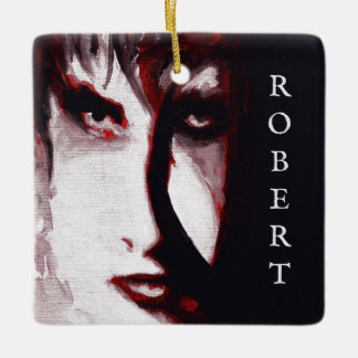 Gothic Gott Post Punk Goth Musik Mann Porträt Kuns Keramikornament