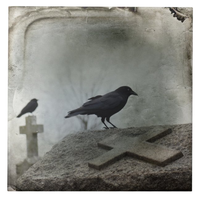 Gothic Graveyard Cros Fliese (Vorderseite)