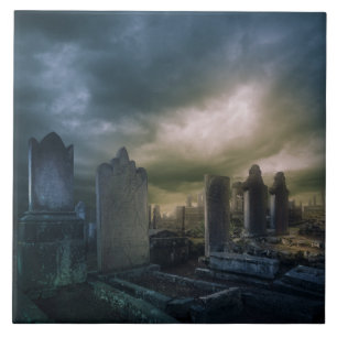 Gothic Graveyard Display Tile Fliese