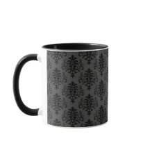 Gothic Gray Black Damask Muster