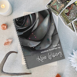 Gothic Gray Rose Dark Floral Psychische Hexe Tarot Notizblock