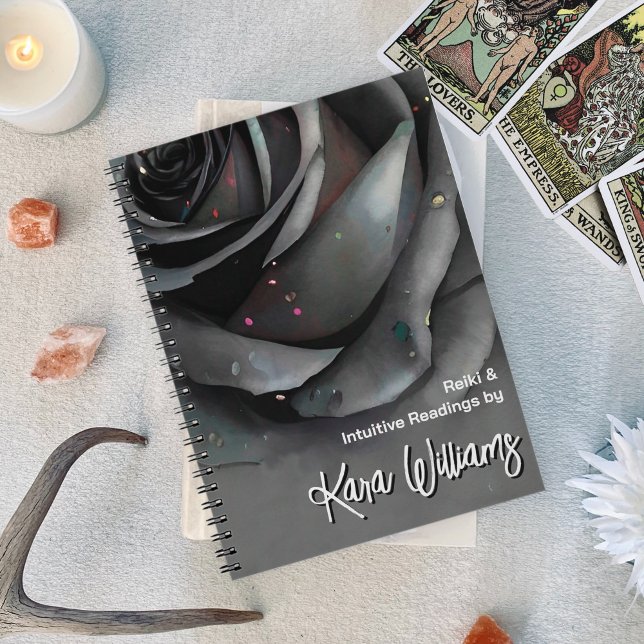 Gothic Gray Rose Dark Floral Psychische Hexe Tarot Notizblock (Gothic Grey Rose Dark Floral Psychic Witch Tarot Notebook)