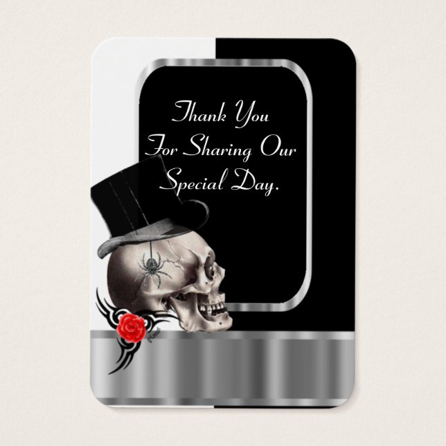 Gothic Groom Black Gastgeschenk Hochzeit danke Ihn (Rückseite)