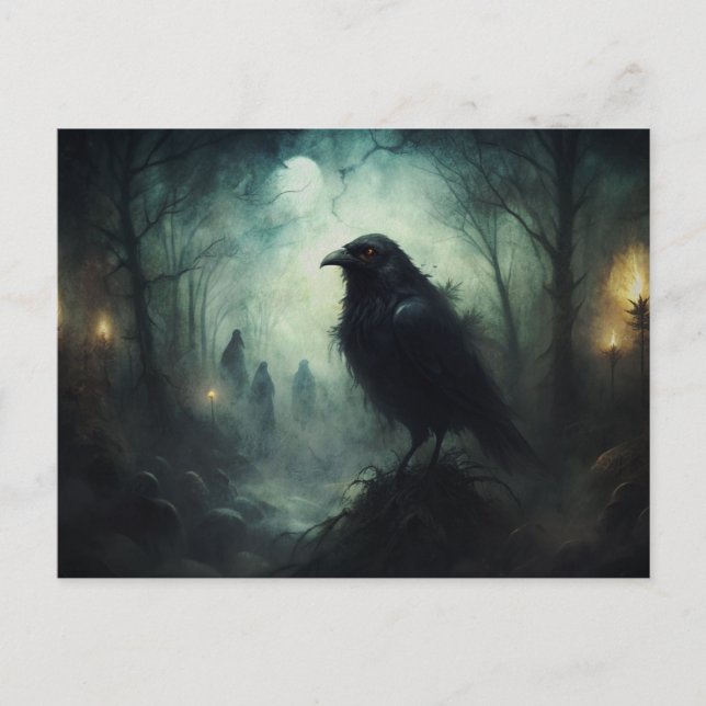 Gothic Grunge Crows Postkarte (Vorderseite)