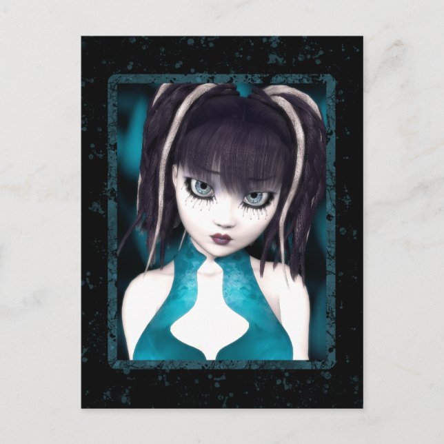 Gothic Grunge Doll Postcard Postkarte (Vorderseite)