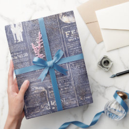 Gothic Grunge Indigo  Geschenkpapier