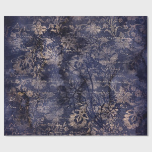 Gothic Grunge Indigo Geschenkpapier