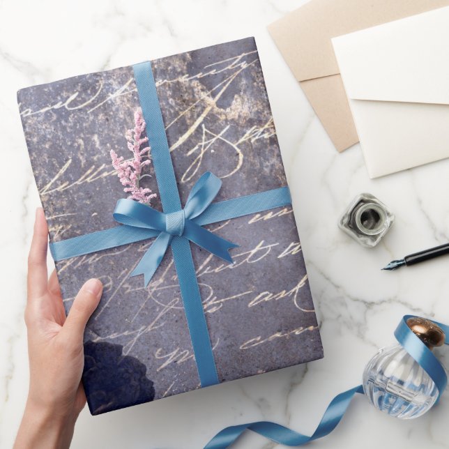 Gothic Grunge Indigo  Geschenkpapier (Schenken)