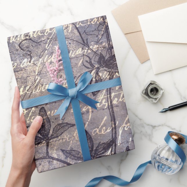 Gothic Grunge Indigo  Geschenkpapier (Schenken)