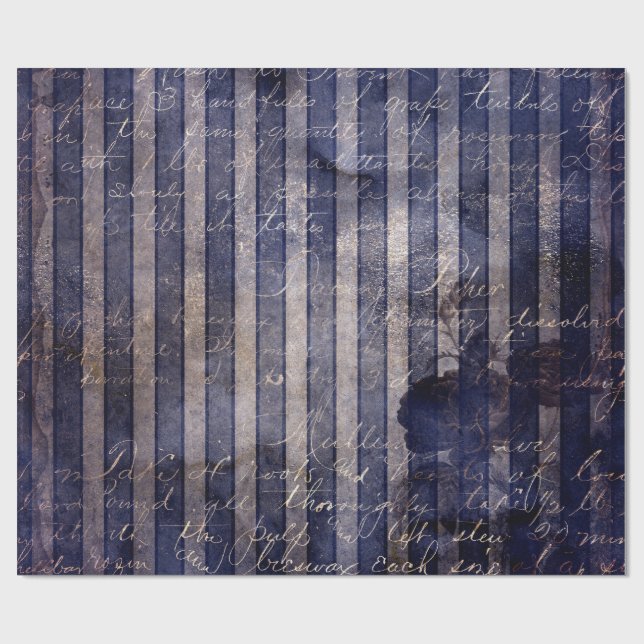 Gothic Grunge Indigo  Geschenkpapier (Flach)