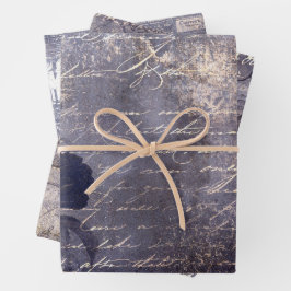 Gothic Grunge Indigo  Geschenkpapier Set