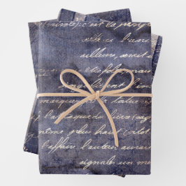 Gothic Grunge Indigo  Geschenkpapier Set