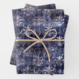 Gothic Grunge Indigo  Geschenkpapier Set