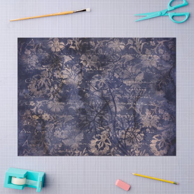 Gothic Grunge Indigo  Seidenpapier (Basteln)