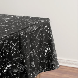 Gothic Grunge Schwarz und Weiß Gemustert Tischdecke