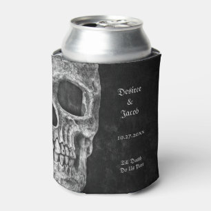 Gothic Half Skull Cool Schwarz-Weiß-Grunge Dosenkühler