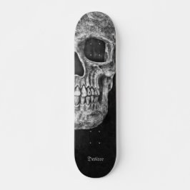 Gothic Half Skull Schwarz-Weiß Grunge Textur Skateboard