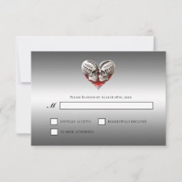 Gothic Halloween Alternative Wedding RSVP Card Karte