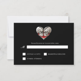 Gothic Halloween Alternative Wedding RSVP Card Karte