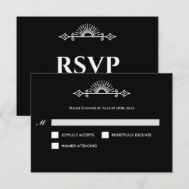 Gothic Halloween Alternative Wedding RSVP Card Karte