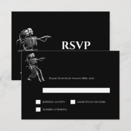 Gothic Halloween Alternative Wedding RSVP Card Karte