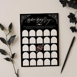 Gothic Halloween Baby Boo Bingo Shower Game Card Einladung