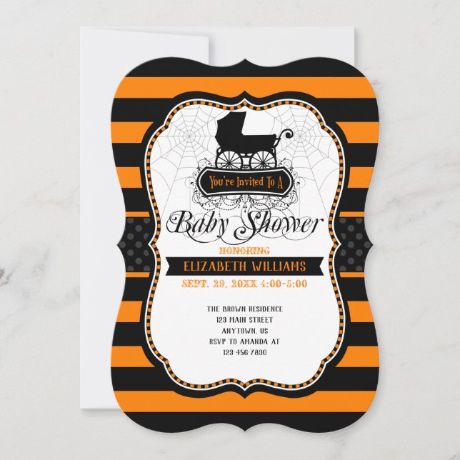 Gothic Halloween Baby Shower Einladung (Vorderseite)