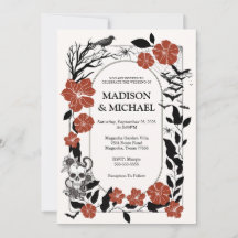 Gothic Halloween Black and Burgund Wedding
