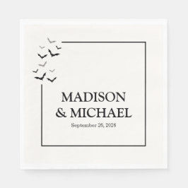 Gothic Halloween Black Bat Wedding Serviette