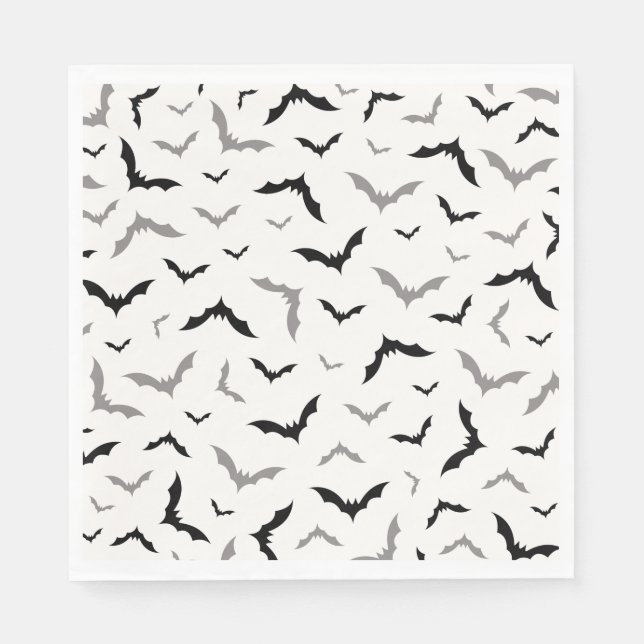 Gothic Halloween Black Bat Wedding Serviette (Vorderseite)