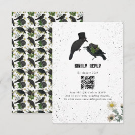 Gothic Halloween Black Rose Crows Wedding Begleitkarte