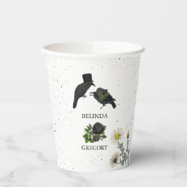 Gothic Halloween Black Rose Crows Wedding Pappbecher