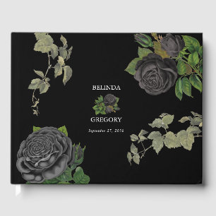 Gothic Halloween Black Rose Hochzeit Gästebuch