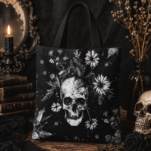 Gothic Halloween Botanisches Skulls-Muster Tasche