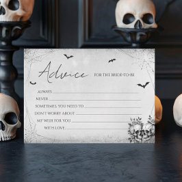 Gothic Halloween Brautparty Advice Card Einladung