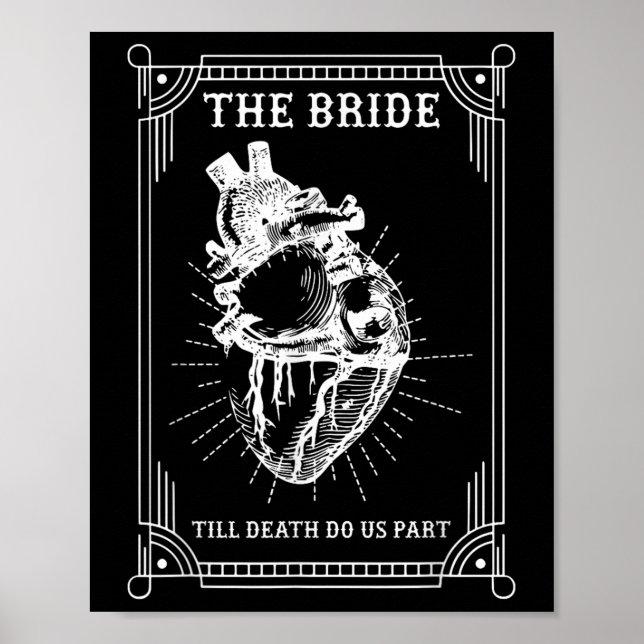 Gothic Halloween Bride Groom Wedding Bachelorette Poster (Vorne)