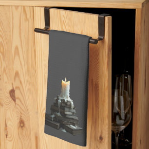Gothic Halloween Candle & Books Geschirrtuch
