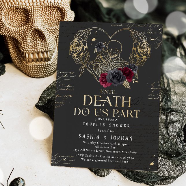 Gothic Halloween Couples Shower Engagement Einladung (Von Creator hochgeladen)