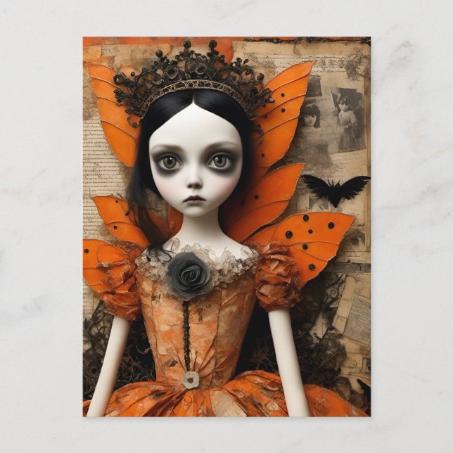 Gothic Halloween Doll Postkarte (Vorderseite)