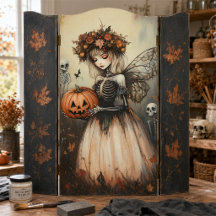 Gothic Halloween Fairy Skeleton mit Pumpkin