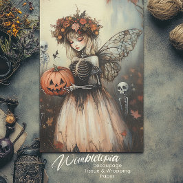 Gothic Halloween Fairy Skeleton mit Pumpkin Seidenpapier