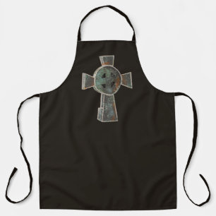 Gothic Halloween Friedhof Grabkreuz Zeichnung Schürze