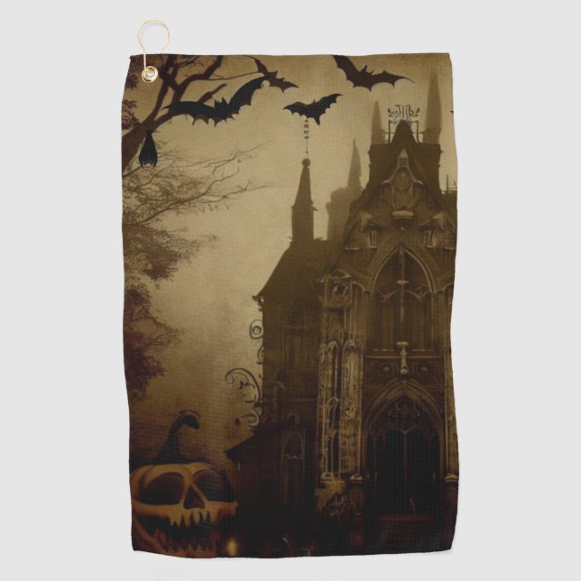Gothic/Halloween/Herbst/Kürbis Golfhandtuch (Vorderseite)