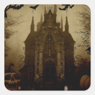 Gothic/Halloween/Herbst/Kürbis Quadratischer Aufkleber
