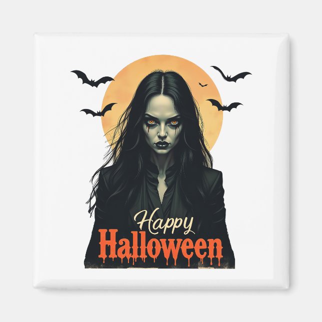 Gothic Halloween Hexe Magnet (Vorne)