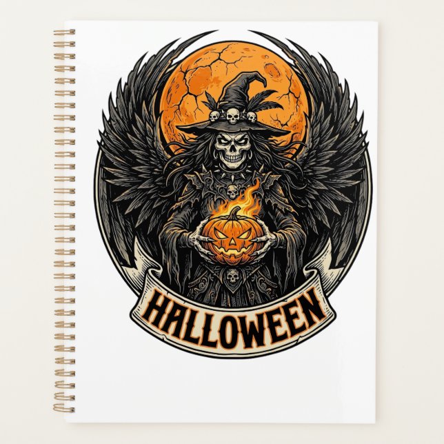 Gothic Halloween Hexe Vintage Planer (Vorderseite)