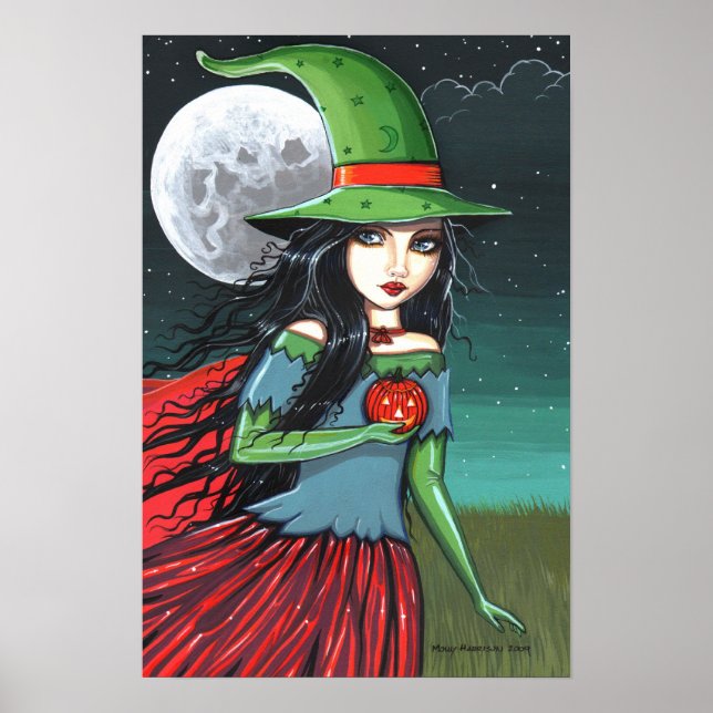 Gothic Halloween Hexenposter von Molly Harrison Poster (Vorne)