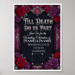 Gothic Halloween-Hochzeit Bis dass der Tod uns sch Poster